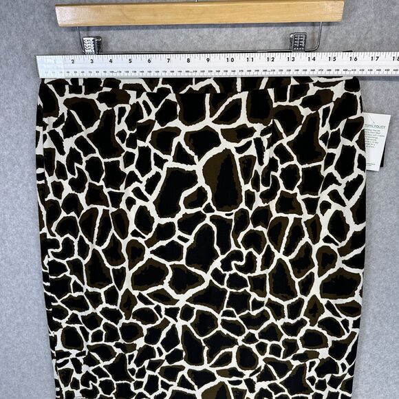 Kasper Womens Skirt Size Large Giraffe Animal Print Straight Pull On New Tags - Picture 2 of 10
